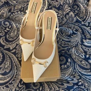 White never worn river island heels 3 inch heel.